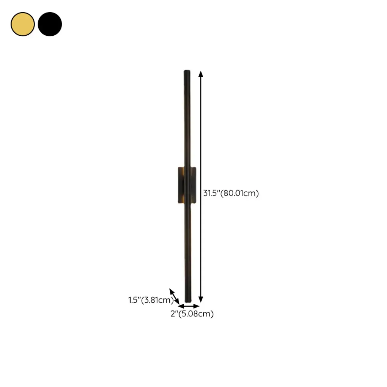 Simple Linear cylindrical Gold Vanity Lights for Bathroom Image - 14