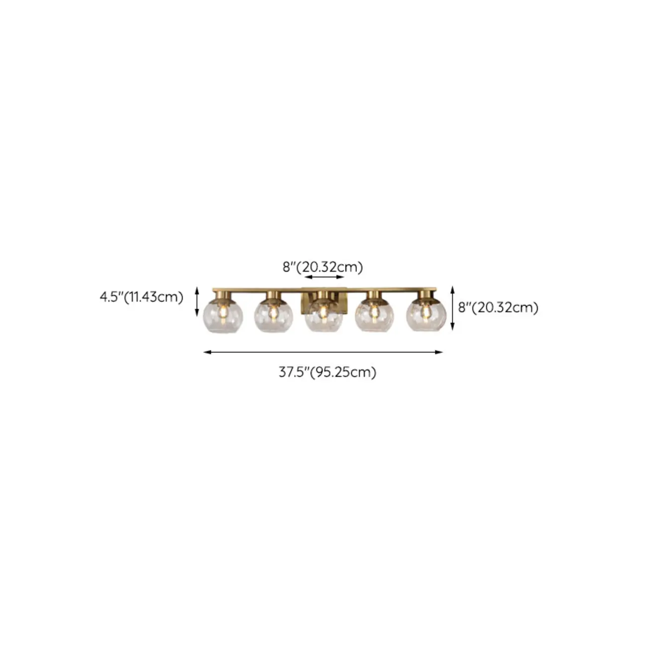 Classic Brass Vanity Lights with Transparent Ball Shade Image - 19 | homeyfad