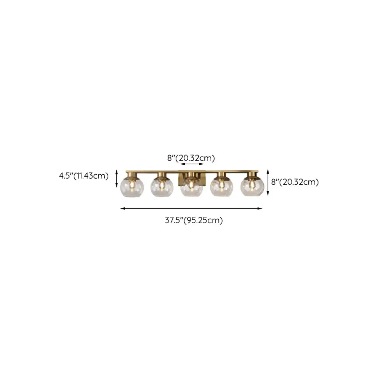 Classic Brass Vanity Lights with Transparent Ball Shade Image - 19