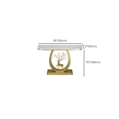 Modern Half-circle Console Table with U-Shaped Base Image - 19