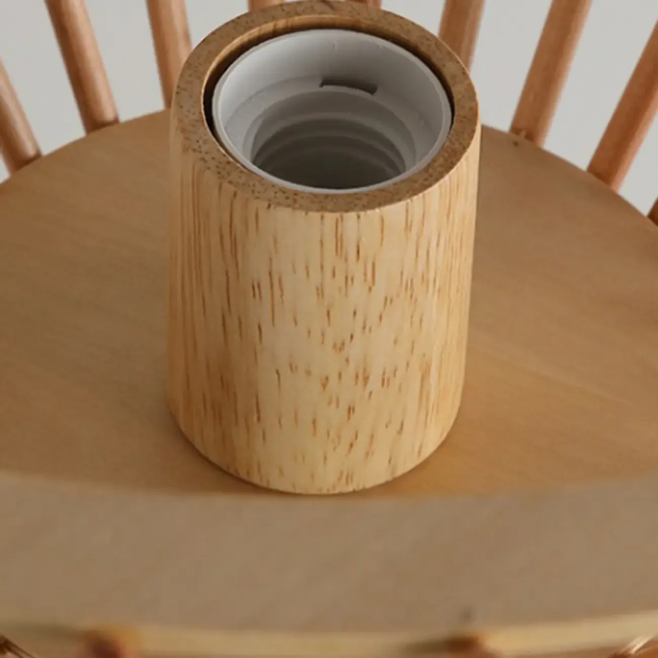 2 Light Natural Wood Polygonal Pendant Light for Kitchen Image - 7