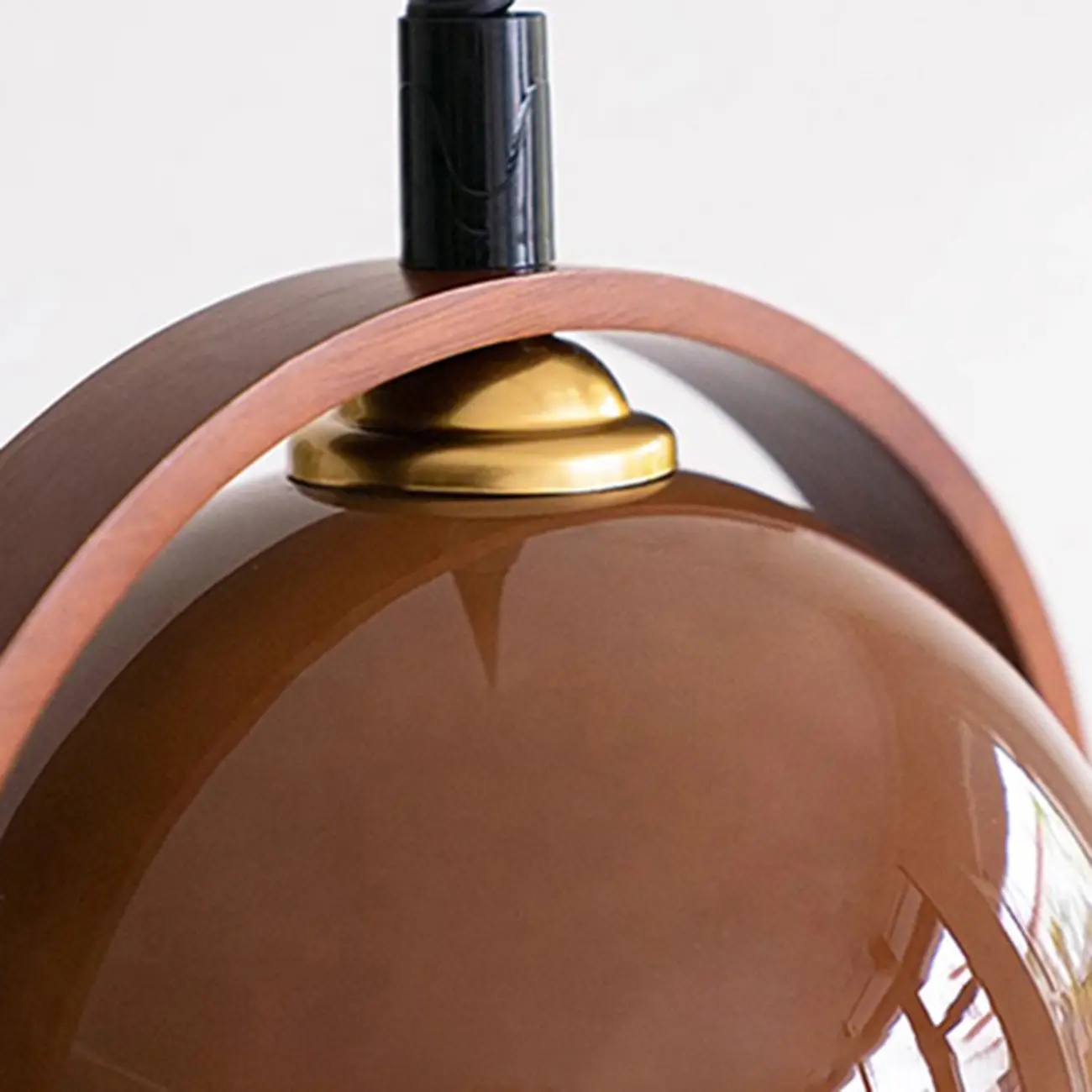 Modern Yellow Round Pendant Lamp with Metal Frame for Living Room Image - 7 | homeyfad