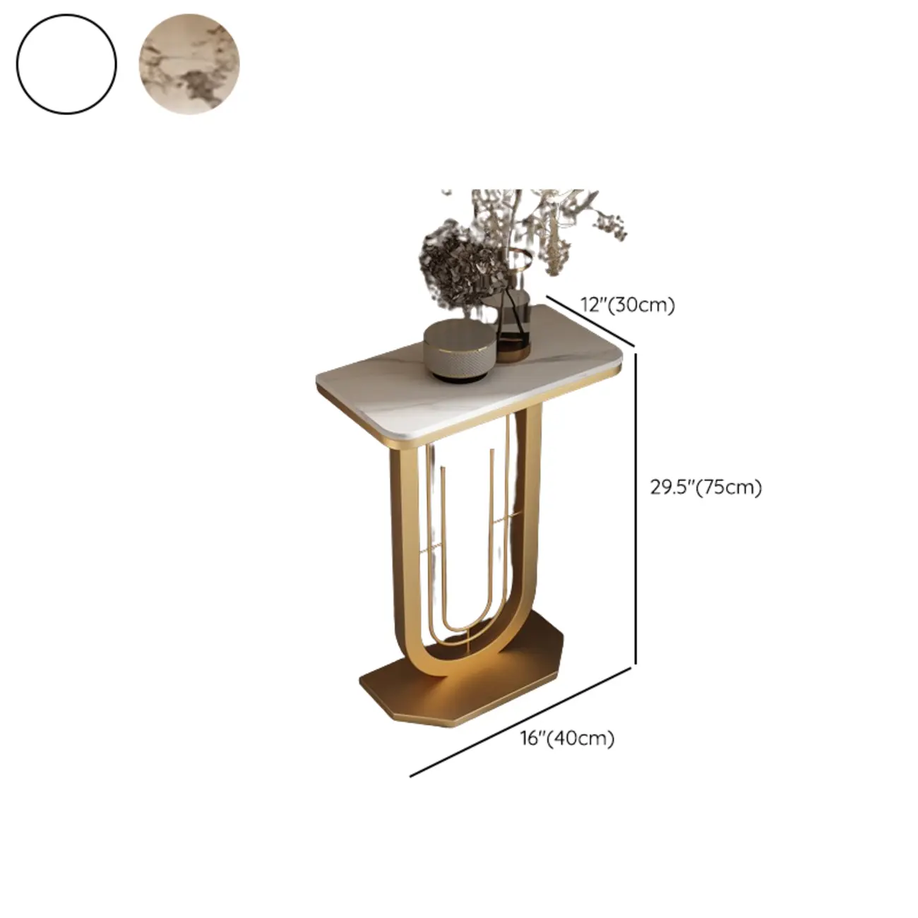 Modern Half-circle Console Table with U-Shaped Base Image - 21 | homeyfad