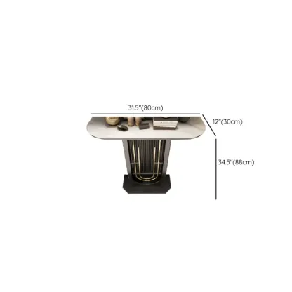 Modern Half-circle Console Table with U-Shaped Base Image - 22