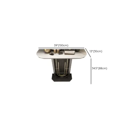 Modern Half-circle Console Table with U-Shaped Base Image - 23
