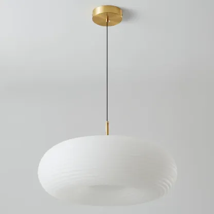 Cream Acrylic Pebble Shape  LED Pendant Light for Living Room Image - 8