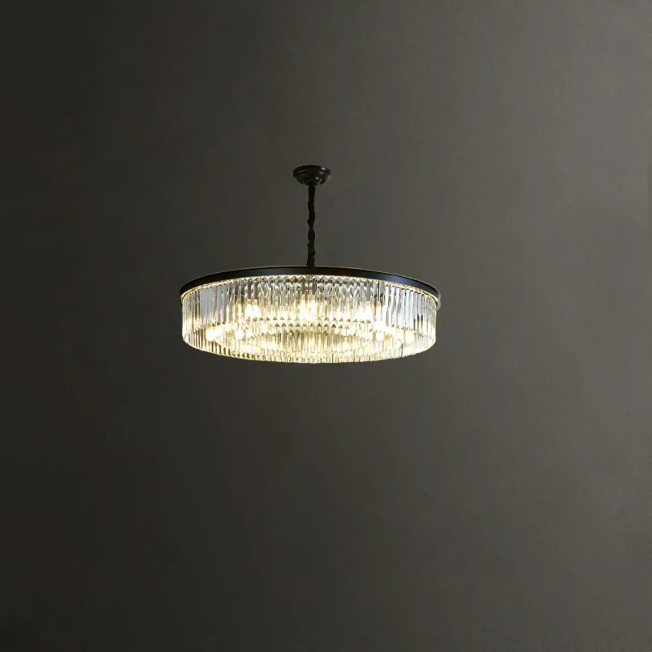 Modern Industrial Black Crystal Chandeliers for Living Room Image - 2