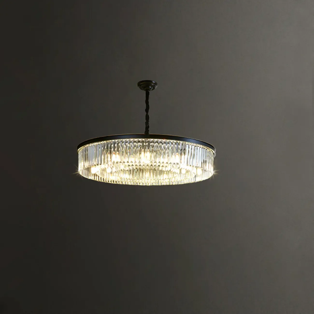 Modern Industrial Black Crystal Chandeliers for Living Room Image - 3