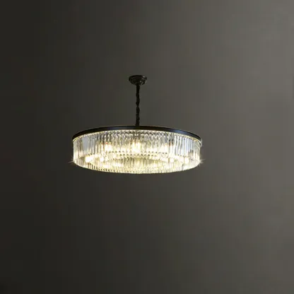 Modern Industrial Black Crystal Chandeliers for Living Room Image - 3