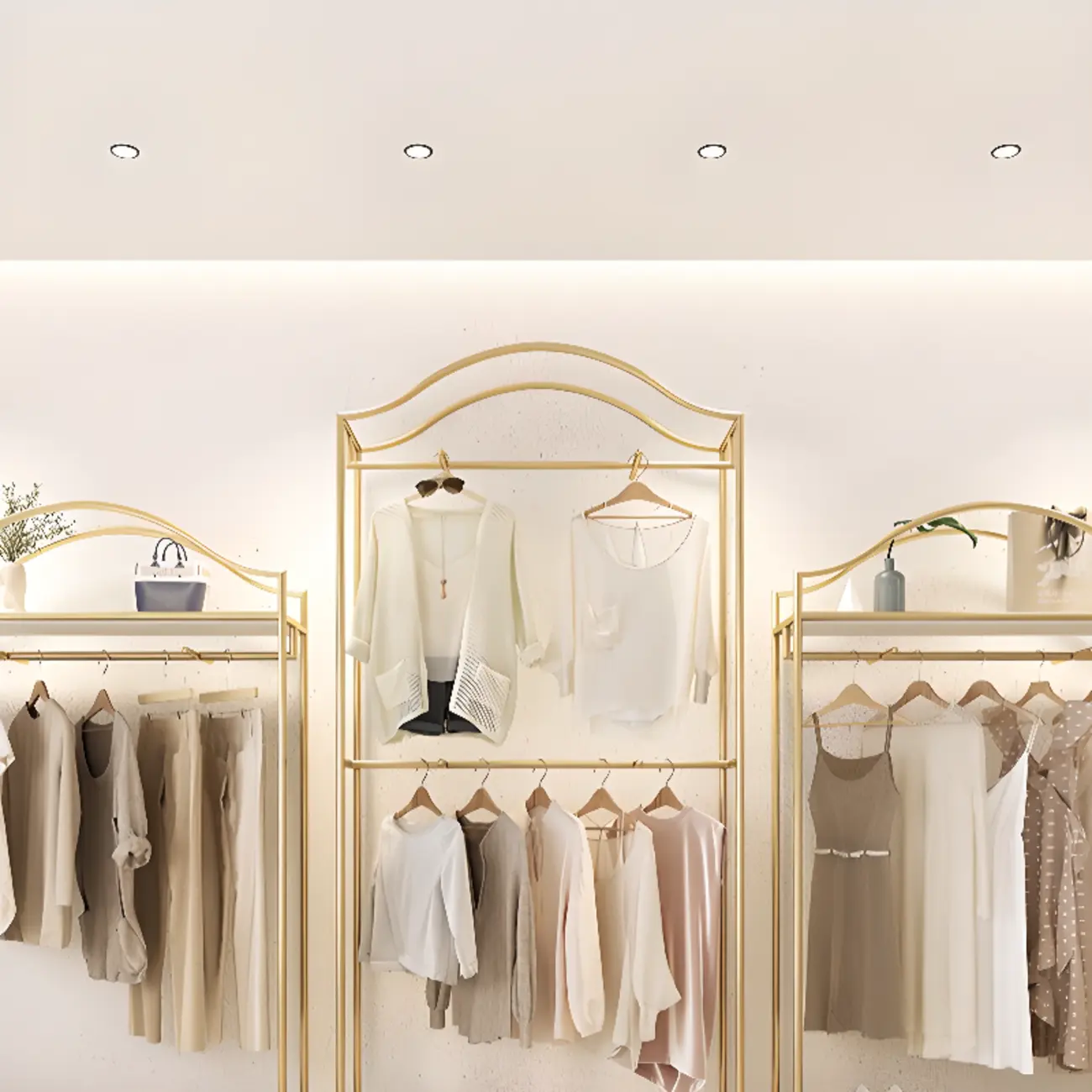 Modern Gold Metal Freestanding Hall Tree with Storage Image - 8 | homeyfad