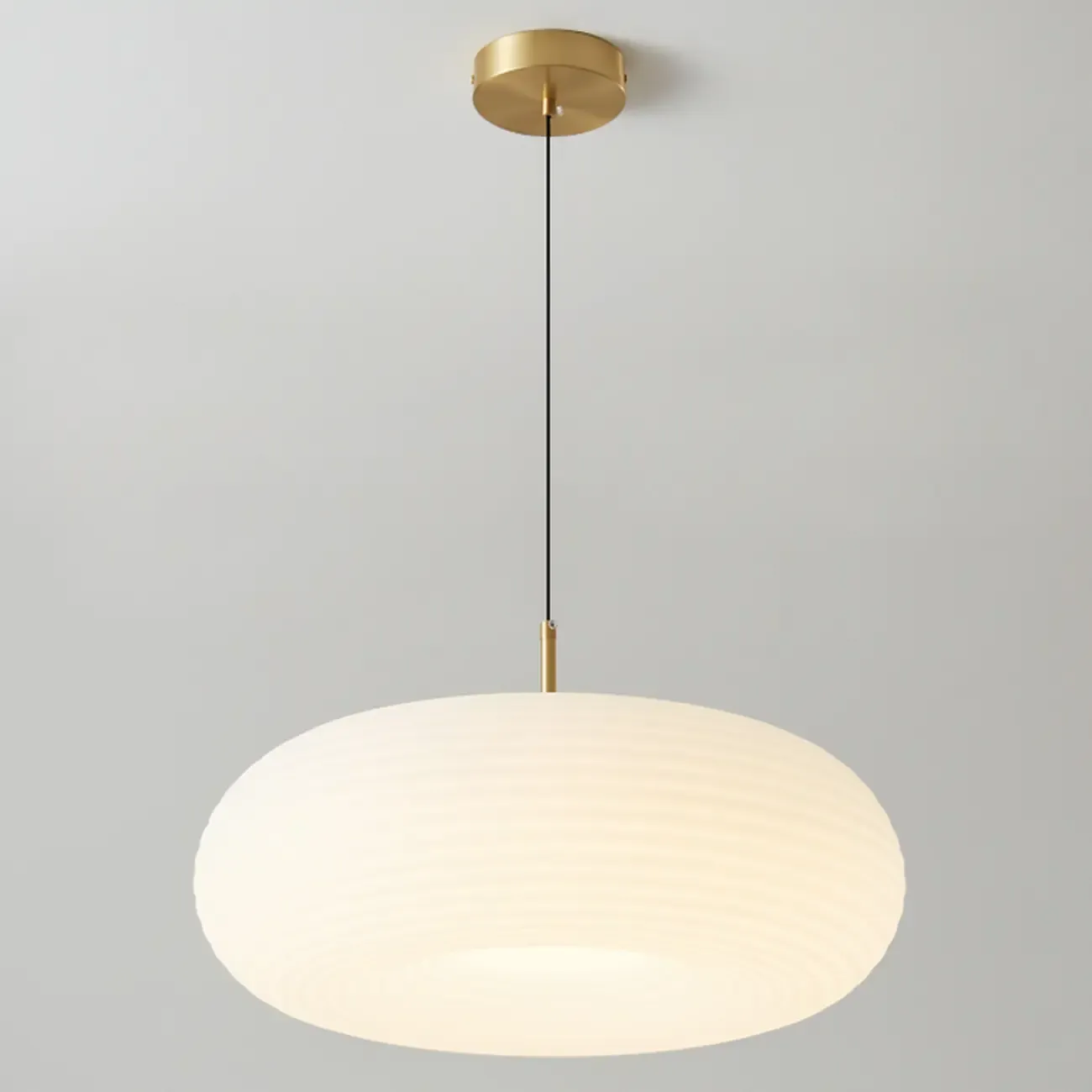 Cream Acrylic Pebble Shape LED Pendant Light for Living Room Image - 11