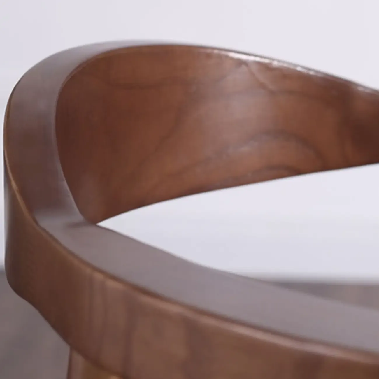 Brown Upholstered Dining Chair with Armrests Image - 9