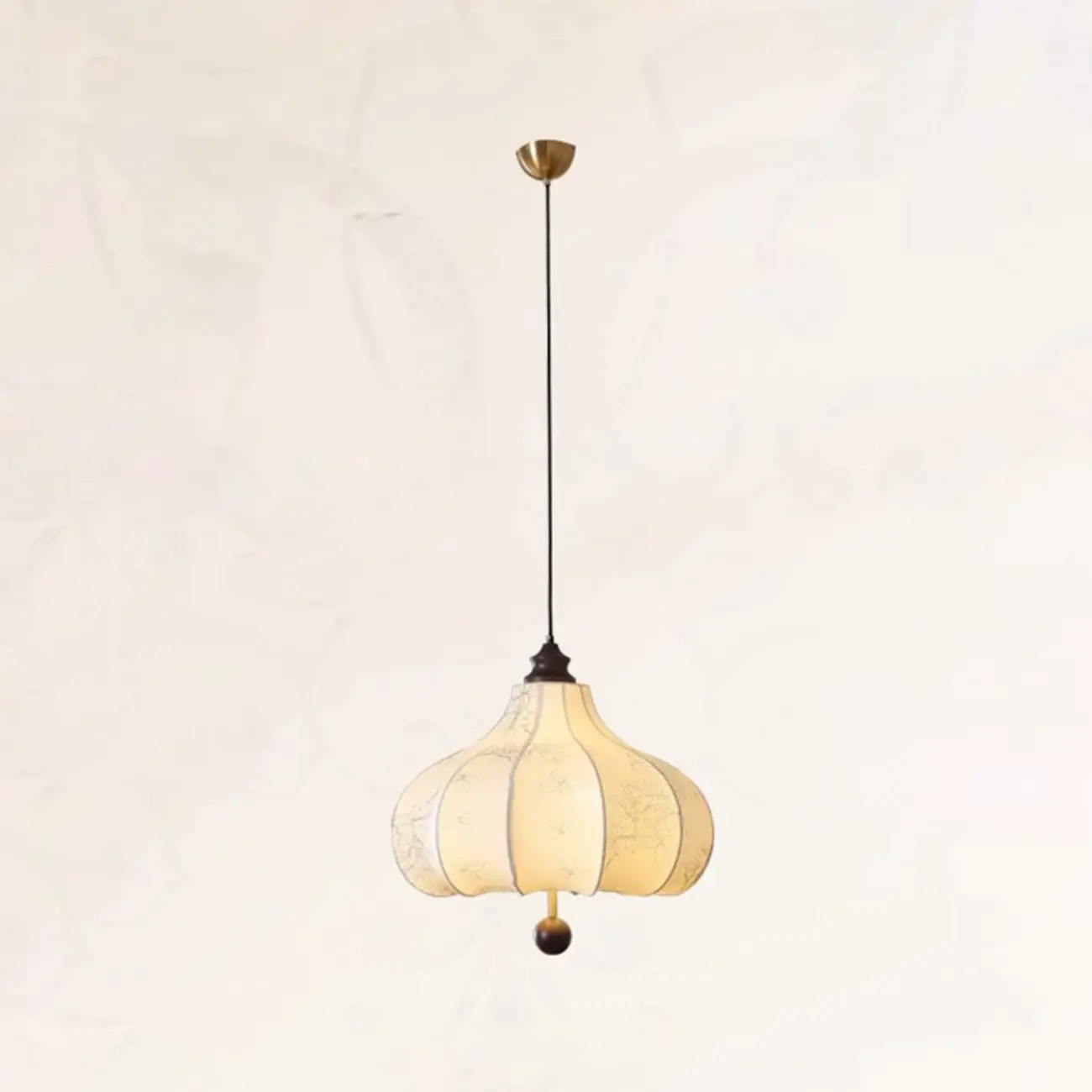 Adjustable Vintage Lantern Chandelier with Fabric Lampshade Image - 13 | homeyfad