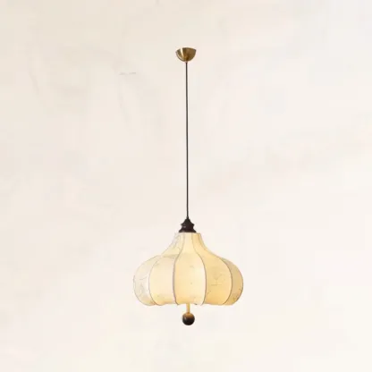 Adjustable Vintage Lantern Chandelier with Fabric Lampshade Image - 13