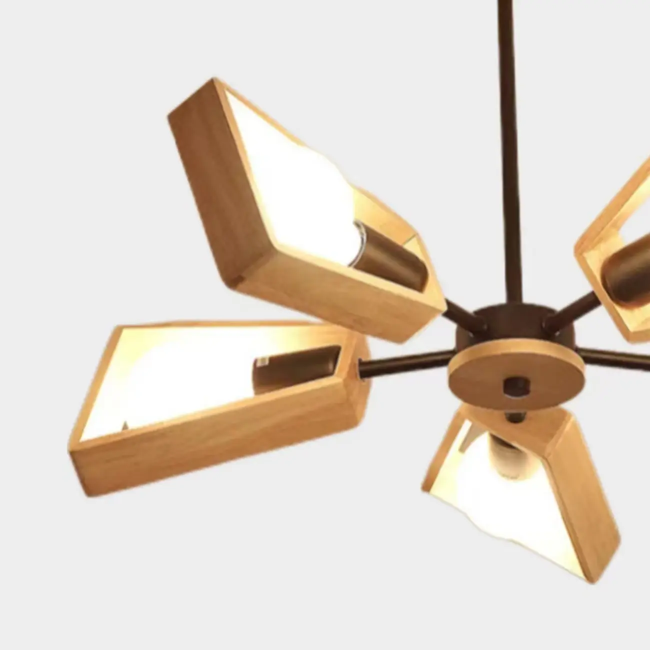 Modern Wood LED Chandelier for Living Room Decor Image - 4 | homeyfad