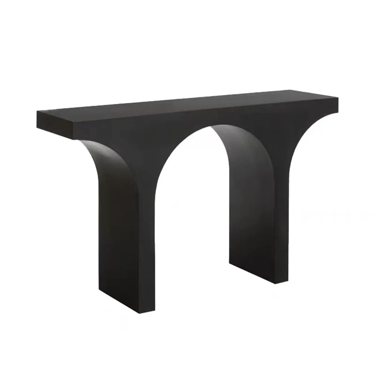 Scandinavian Black Wooden Console Table with Sled Base Image - 5