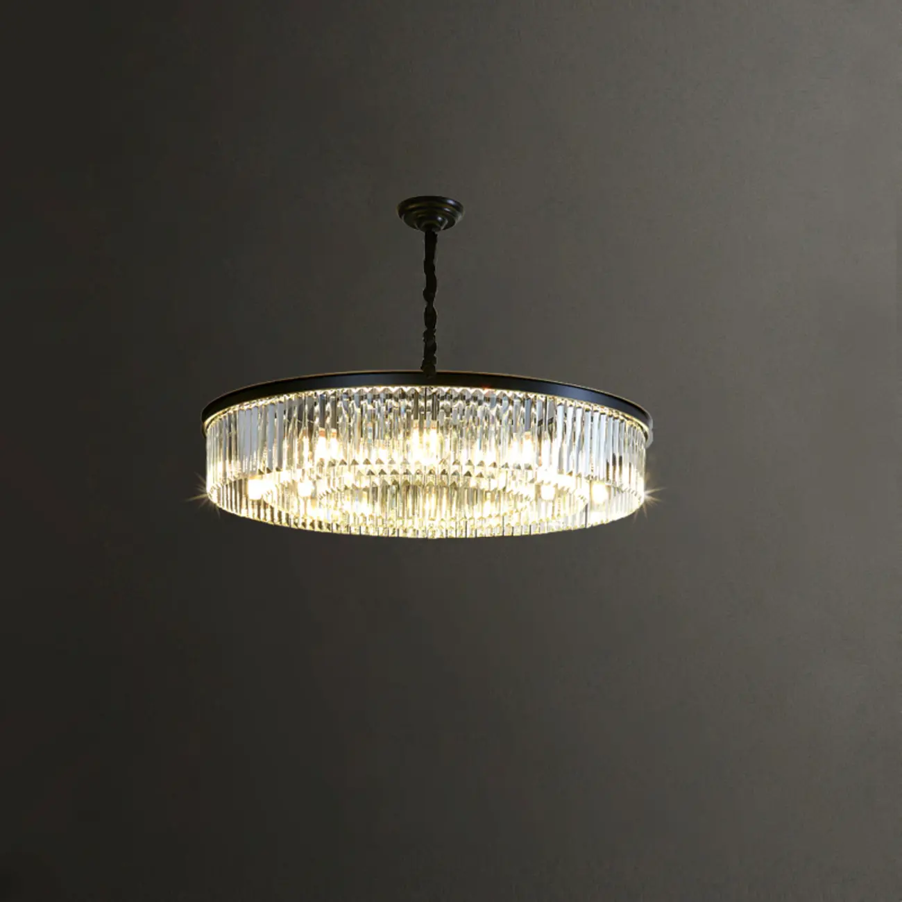 Modern Industrial Black Crystal Chandeliers for Living Room Image - 5 | homeyfad