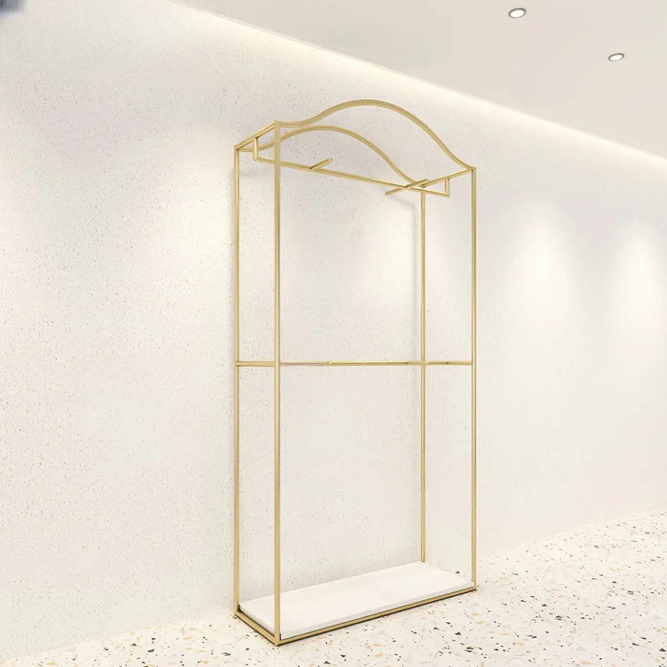 Modern Gold Metal Freestanding Hall Tree with Storage Image - 10 | homeyfad
