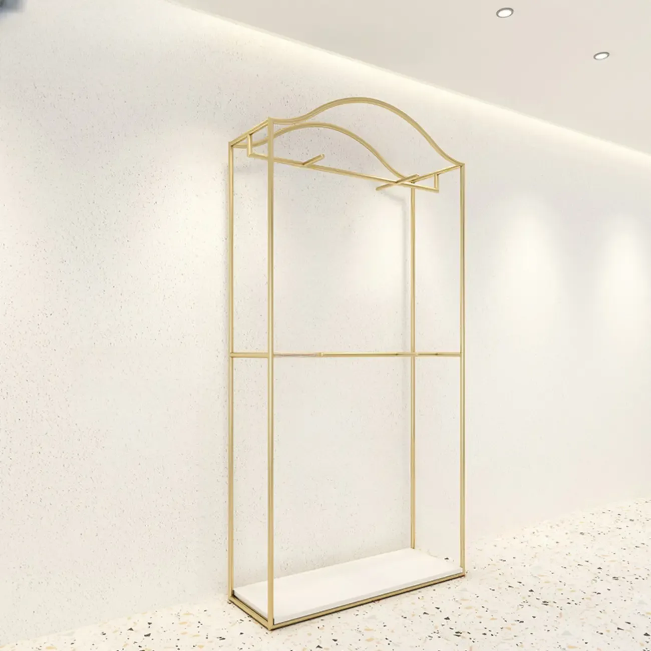 Modern Gold Metal Freestanding Hall Tree with Storage Image - 10