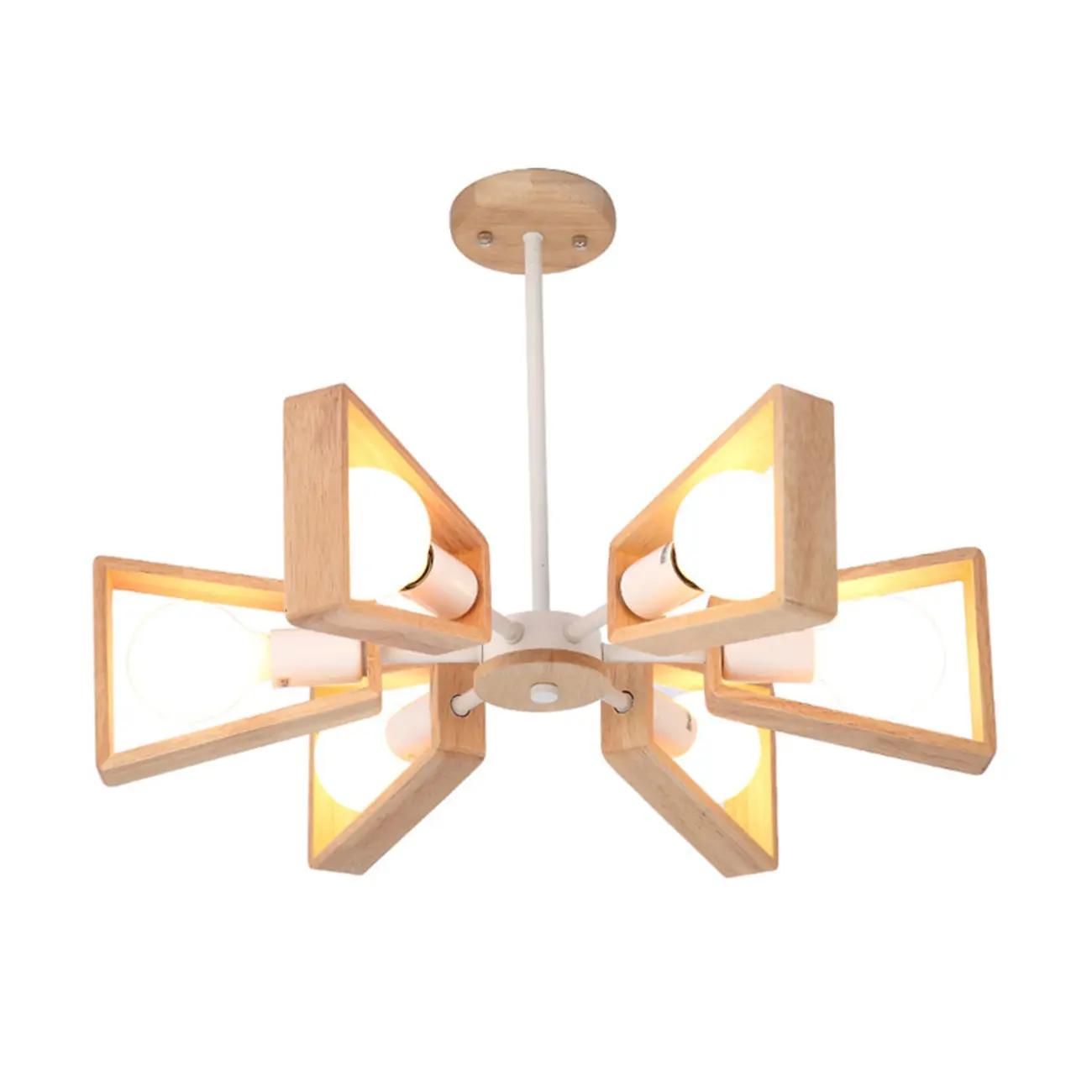 Modern Wood LED Chandelier for Living Room Decor Image - 5 | homeyfad