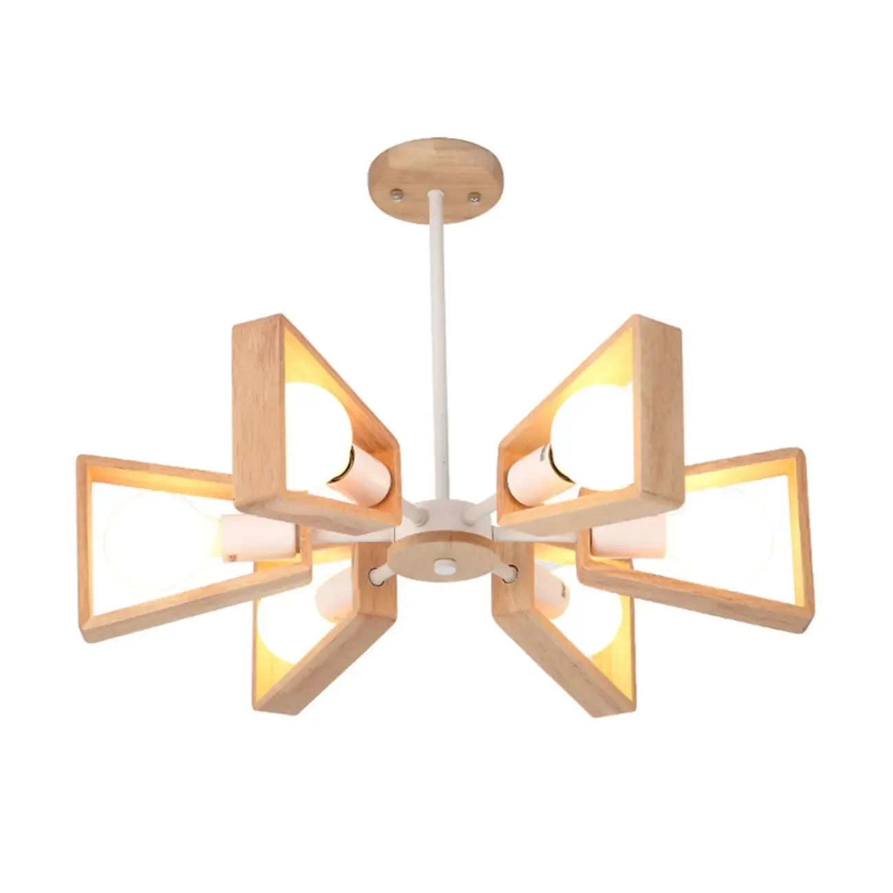 Modern Wood LED Chandelier for Living Room Decor Image - 5