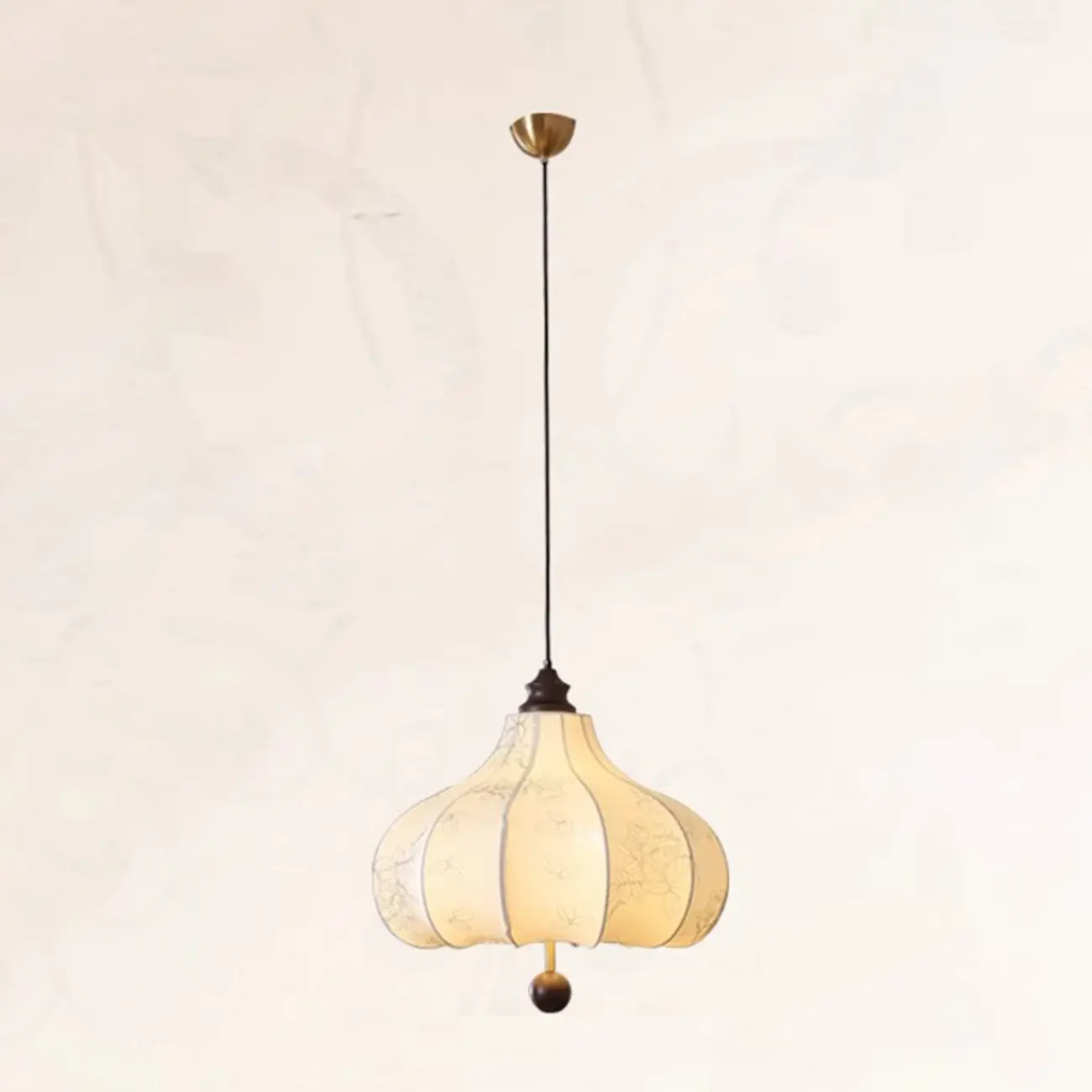 Adjustable Vintage Lantern Chandelier with Fabric Lampshade Image - 15 | homeyfad