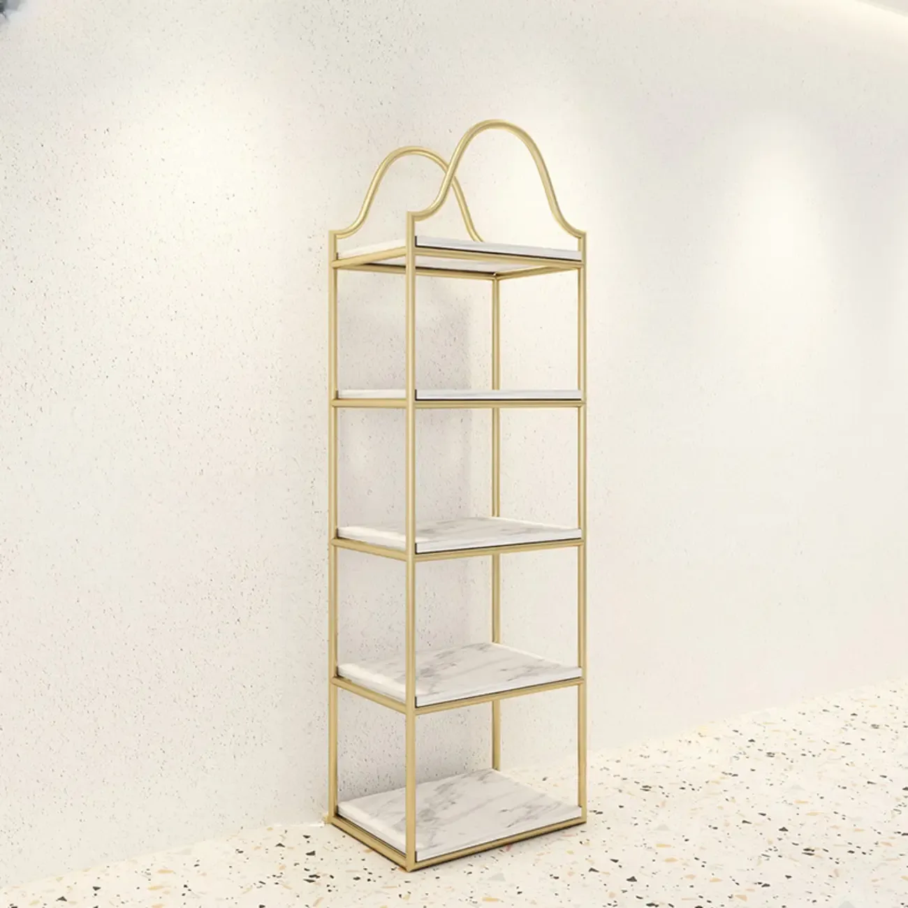 Modern Gold Metal Freestanding Hall Tree with Storage Image - 11