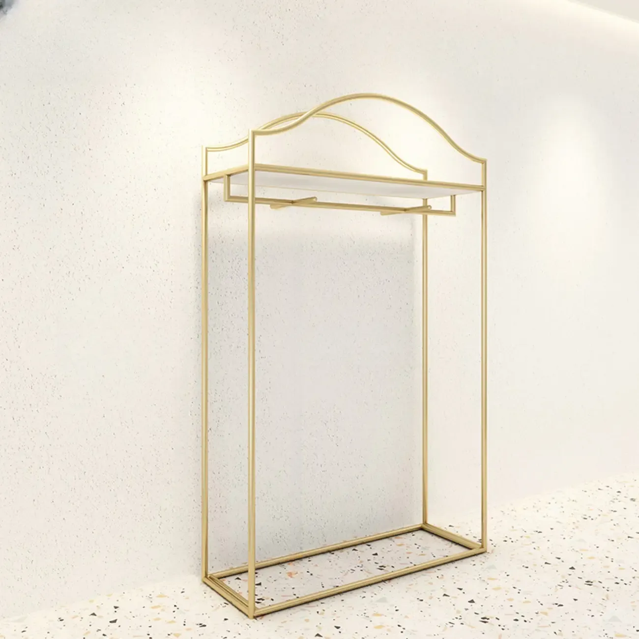 Modern Gold Metal Freestanding Hall Tree with Storage Image - 13