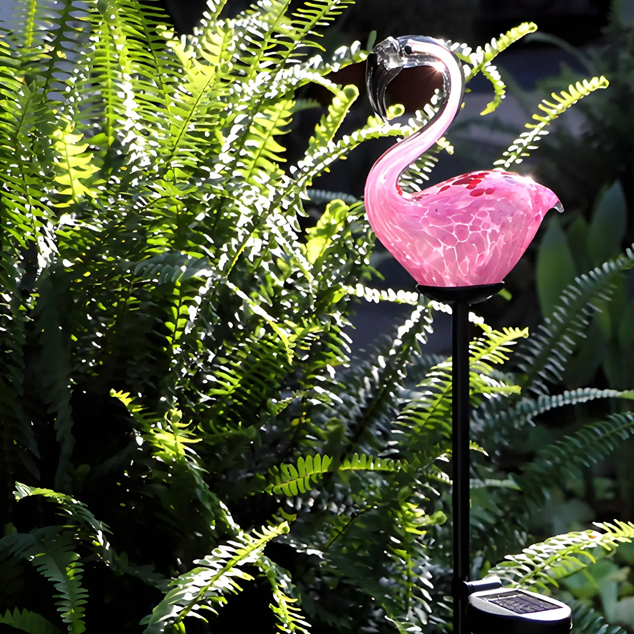 LED Modern Pink Flamingo Solar Ground Light for Outdoor Garden Image - 1 | homeyfad