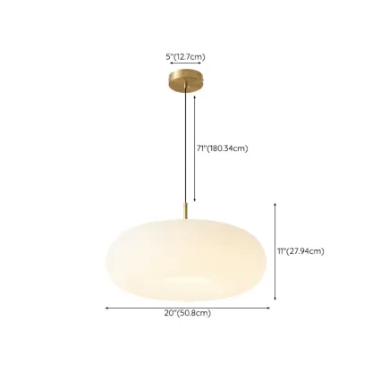 Cream Acrylic Pebble Shape  LED Pendant Light for Living Room Image - 17