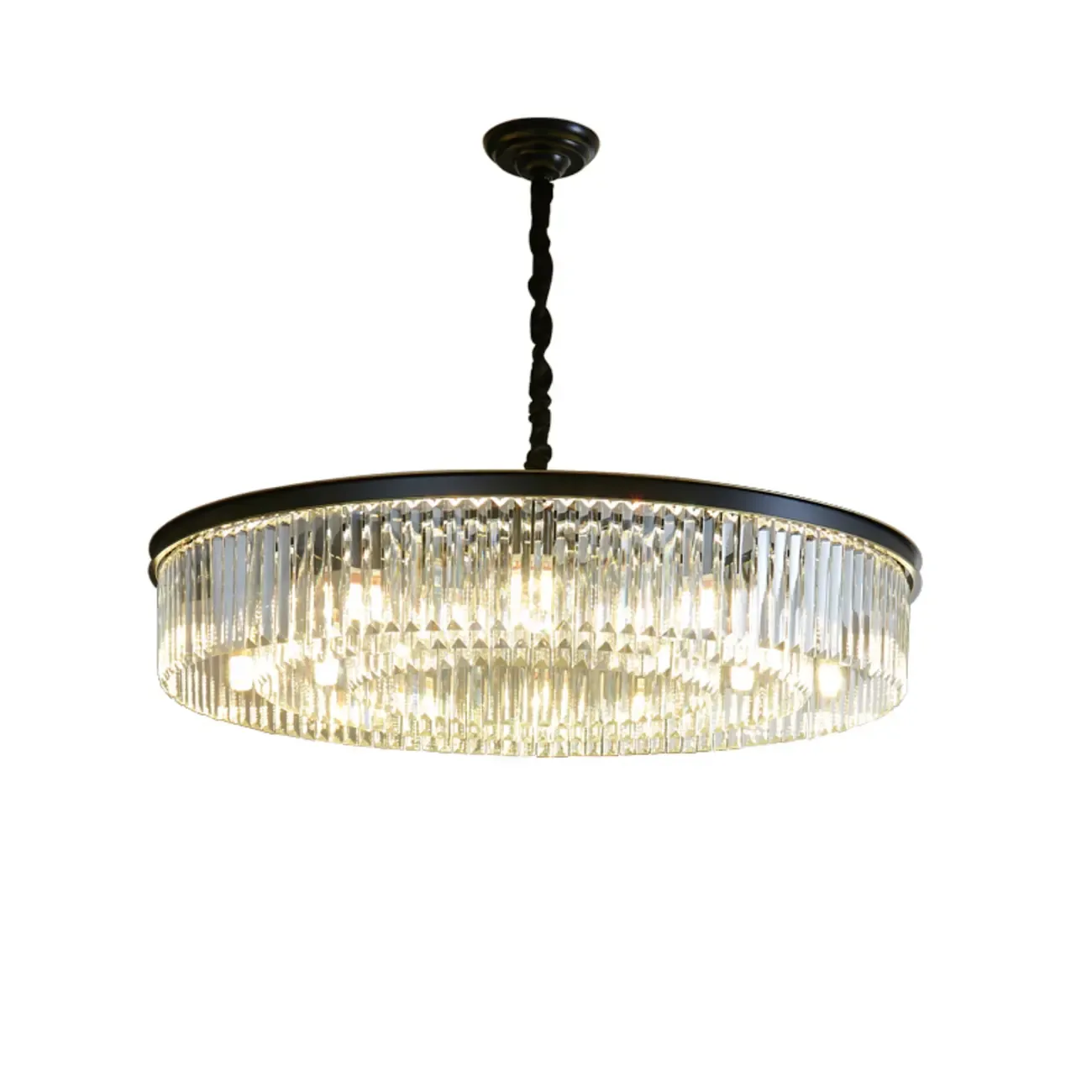 Modern Industrial Black Crystal Chandeliers for Living Room Image - 9