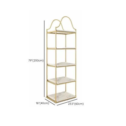 Modern Gold Metal Freestanding Hall Tree with Storage #size