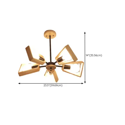 Modern Wood LED Chandelier for Living Room Decor #size