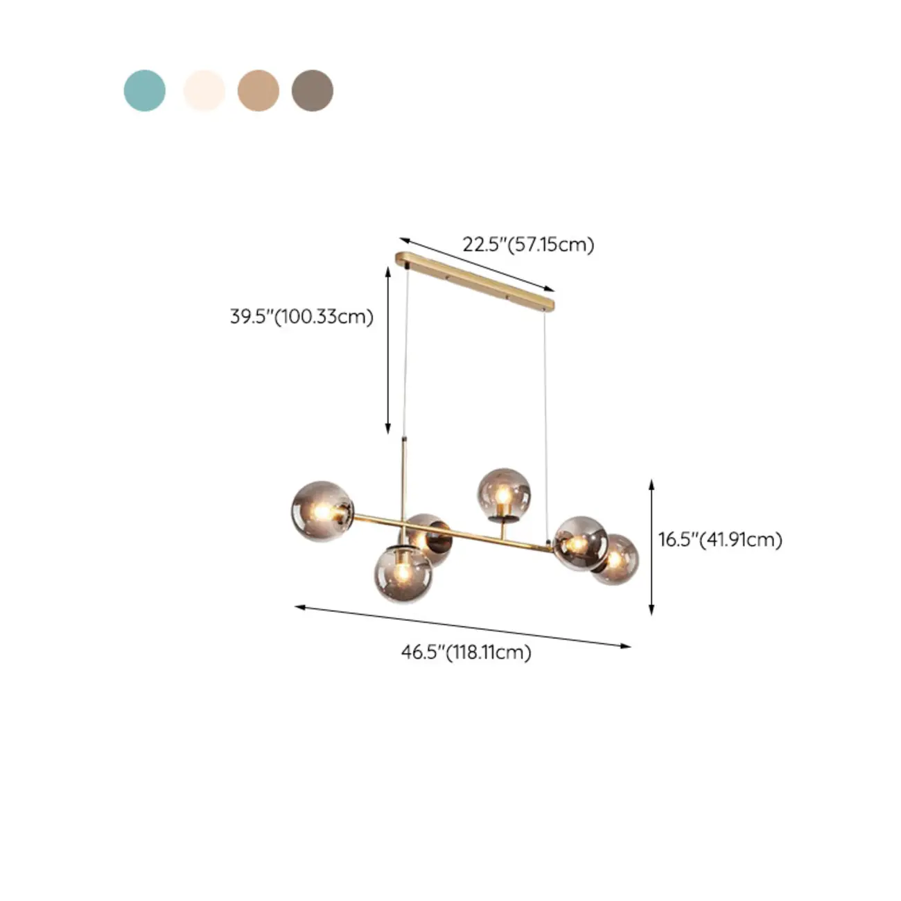 6 Light Glass Globe Island Pendant Light with Adjustable Length Image - 18 | homeyfad