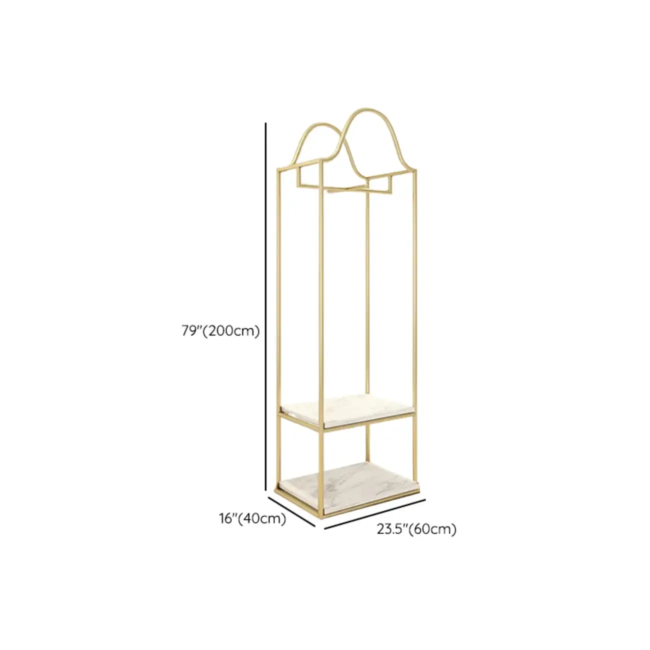 Modern Gold Metal Freestanding Hall Tree with Storage Image - 15