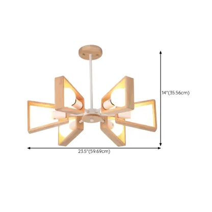 Modern Wood LED Chandelier for Living Room Decor Image - 10