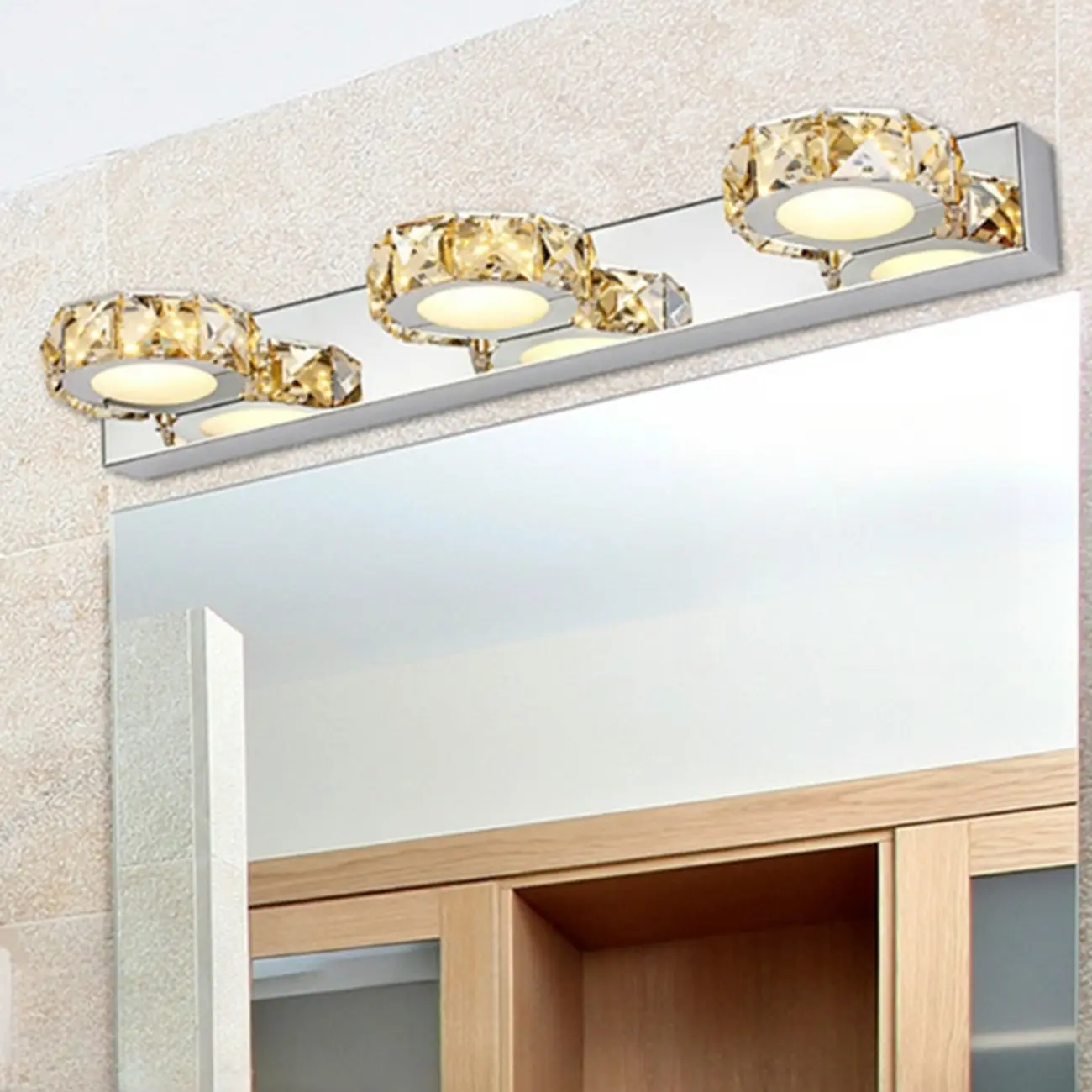 Modern Wall Vanity Mirror Lights with Geometrical Crystal Image - 6 | homeyfad