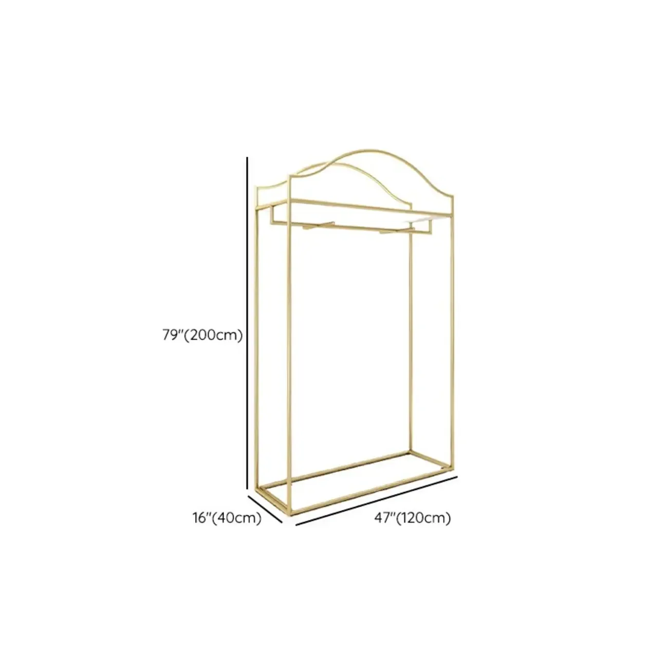Modern Gold Metal Freestanding Hall Tree with Storage Image - 16