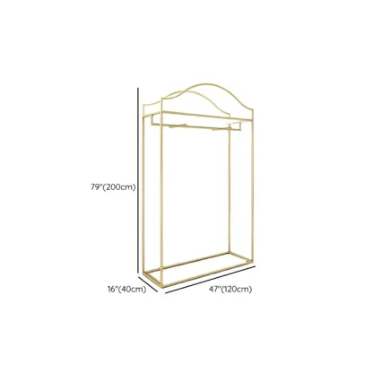 Modern Gold Metal Freestanding Hall Tree with Storage Image - 16