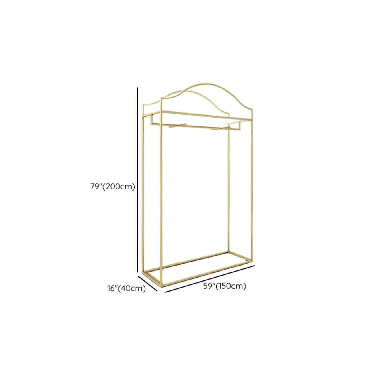 Modern Gold Metal Freestanding Hall Tree with Storage Image - 17