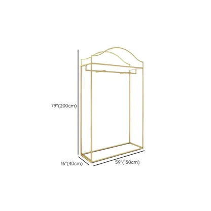 Modern Gold Metal Freestanding Hall Tree with Storage Image - 17