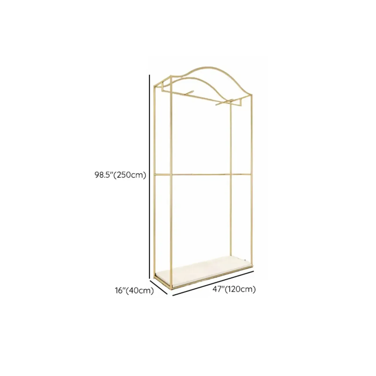 Modern Gold Metal Freestanding Hall Tree with Storage Image - 18