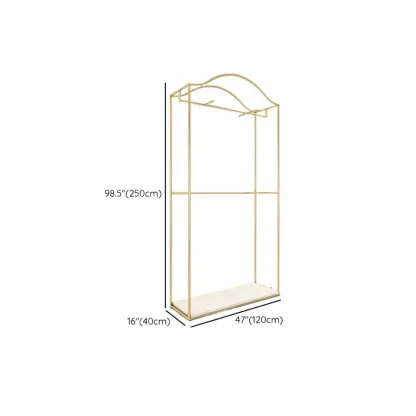 Modern Gold Metal Freestanding Hall Tree with Storage Image - 18