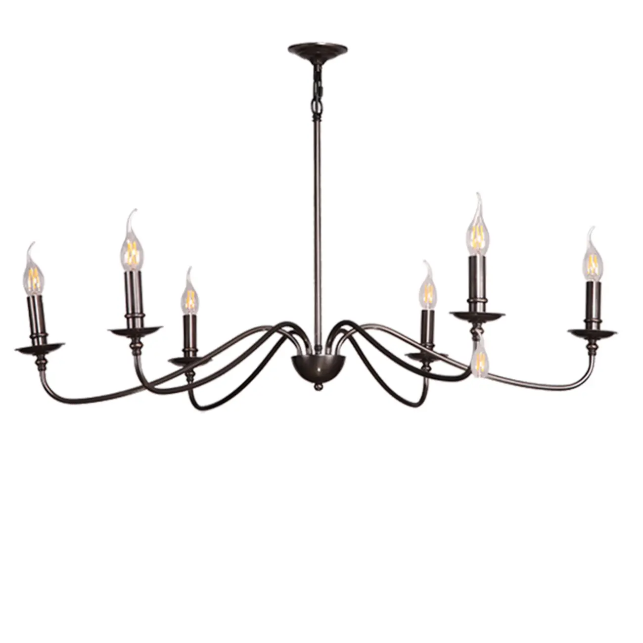 Vintage metal Candelabra Chandelier with adaptive height  Image - 5 | homeyfad