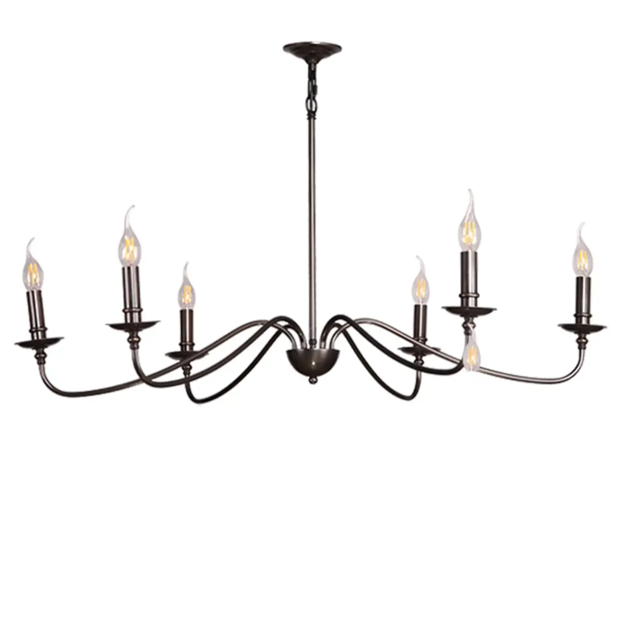 Vintage metal Candelabra Chandelier with adaptive height  Image - 5