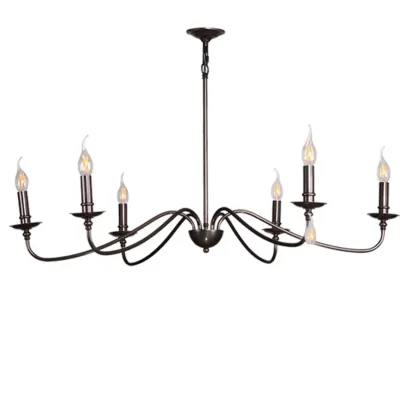 Vintage metal Candelabra Chandelier with adaptive height  Image - 5