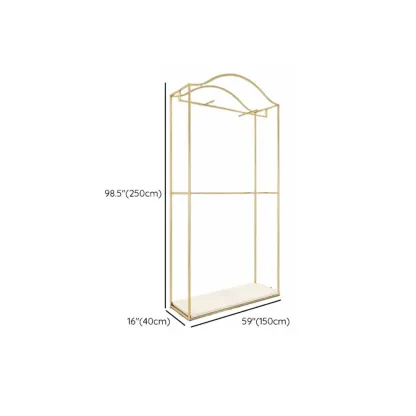 Modern Gold Metal Freestanding Hall Tree with Storage Image - 19