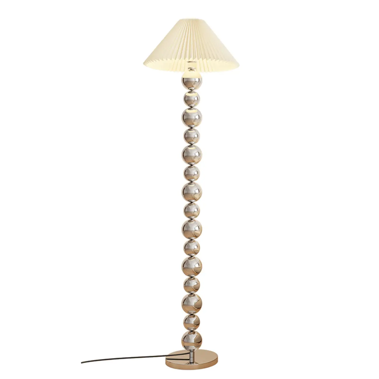 Decorative Modern Stacked Ball Floor Lamp with Fabric Shade Image - 10 | homeyfad