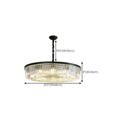 Modern Industrial Black Crystal Chandeliers for Living Room Image - 15