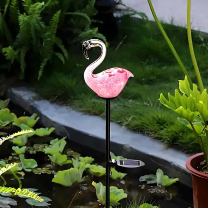 LED Modern Pink Flamingo Solar Ground Light for Outdoor Garden Image - 6